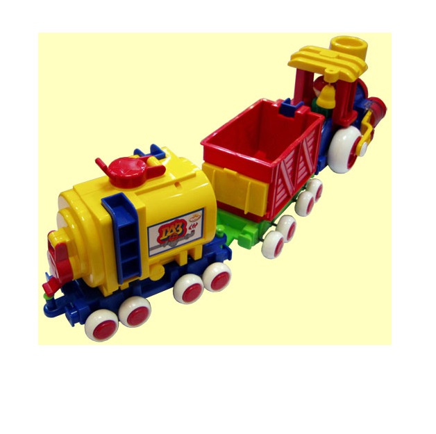 Паровозик Ромашка с 2 вагонами из серии Детский сад, 57 см.  