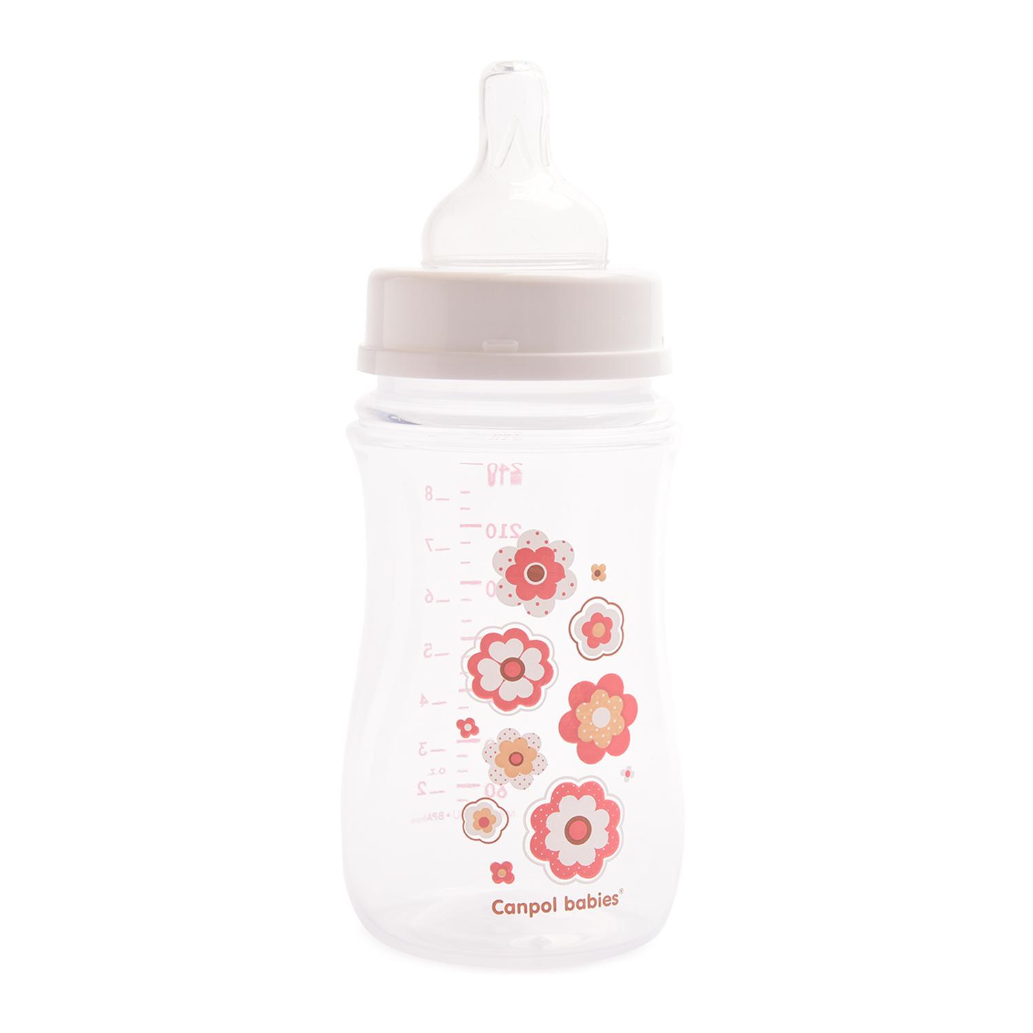 Бутылочка PP EasyStart с широким горлышком антиколиковая, 240 мл, 3+ Newborn baby, розовый  