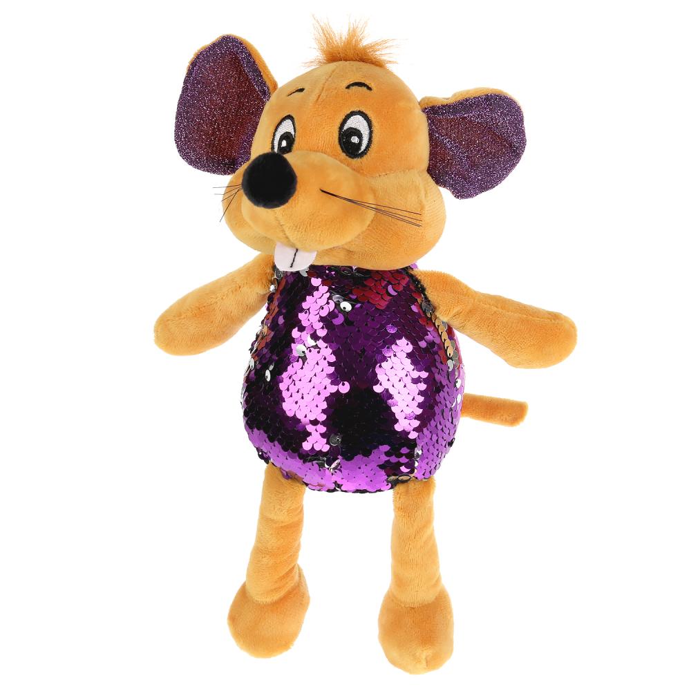 

Игрушка мягкая - Мышка фиолетовая блестяшка, 16 см
