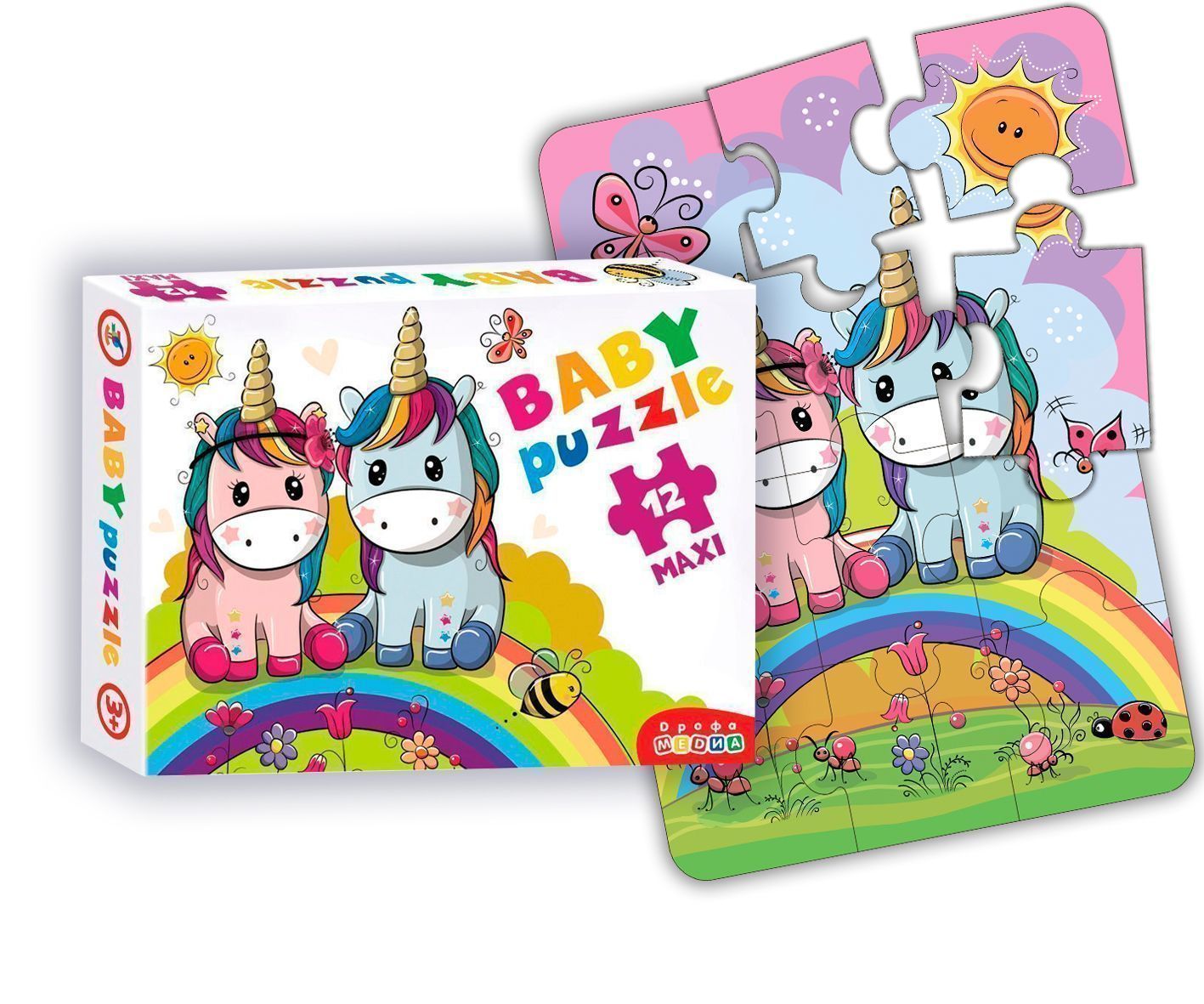 

Пазл из серии Baby Puzzle - Радужные единороги