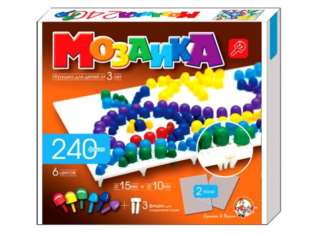 

Мозаика разноцветная 240 элементов 2 поля