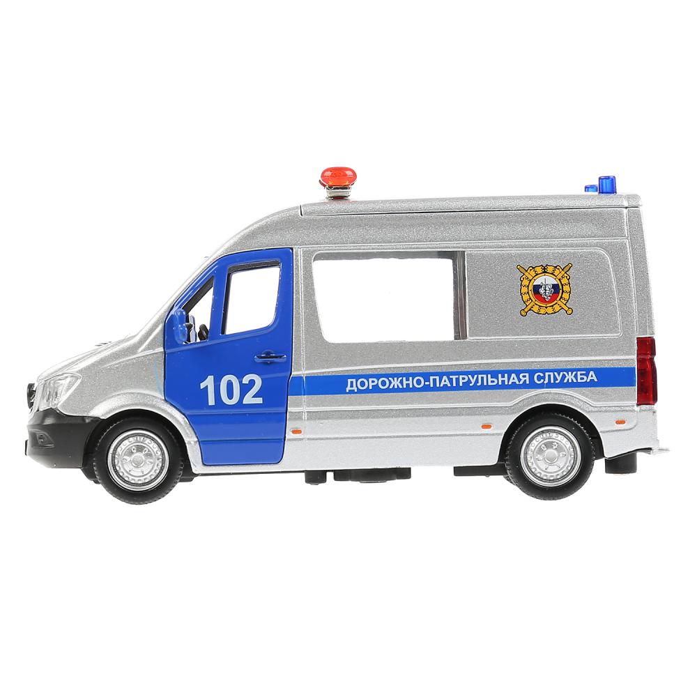 Машина Mercedes-benz Sprinter - Полиция, 14 см, открываются двери, инерционный механизм  