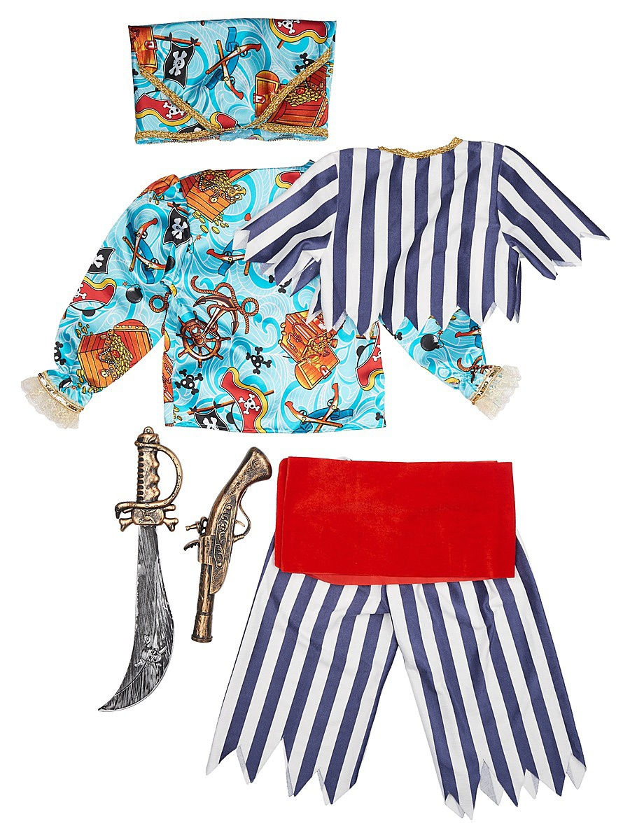 Карнавальный костюм для мальчиков – Пират сказочный, сорочка, жилет, брюки, косынка, размер 110-56  