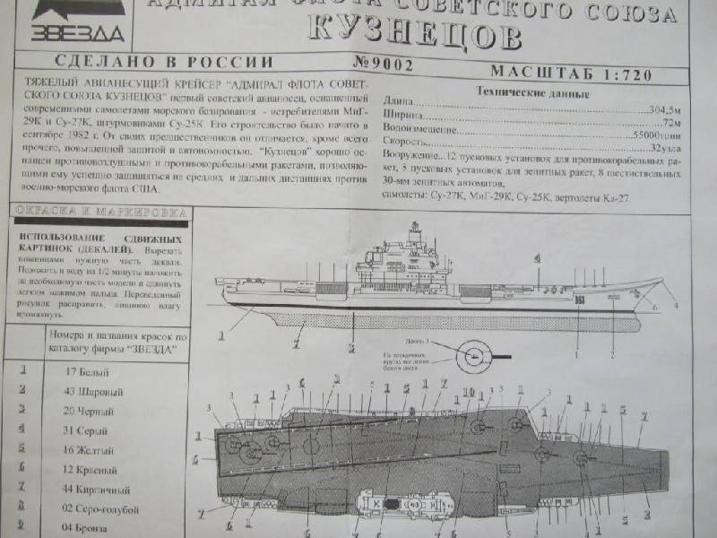 Подарочный набор - Модель для склеивания - Авианосец Адмирал Кузнецов  