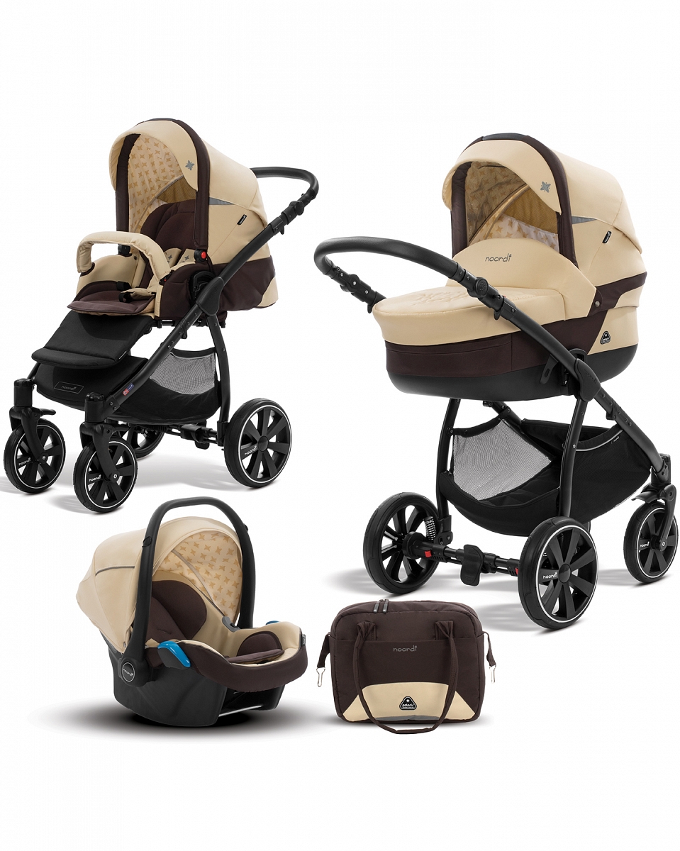 

Коляска детская Noordi Polaris SP 3/1, бежевая с коричневым