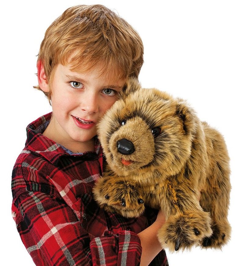 Мягкая игрушка на руку - Медведь Гризли, 38 см.  