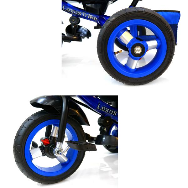 Трехколесный велосипед - Lexus Trike, колеса 12" и 10", синий, свет и звук  