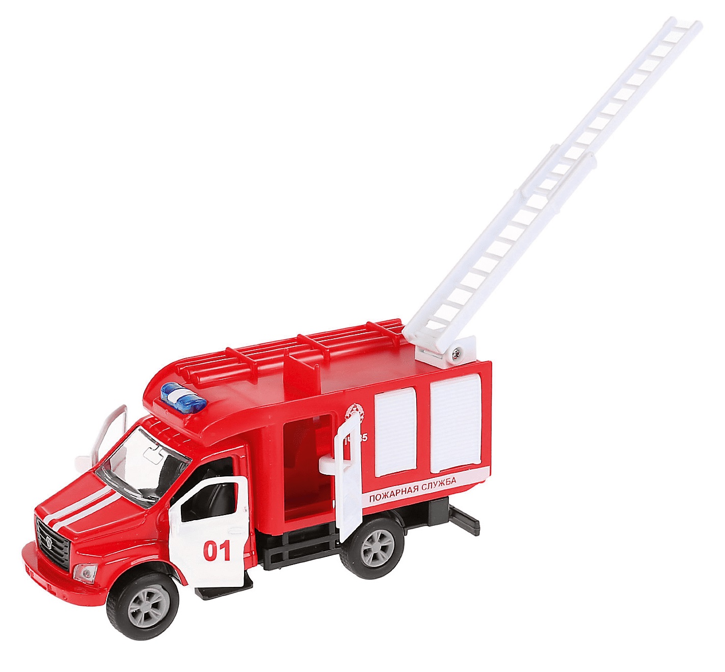 Машина металлическая Газ Газон Next Пожарная машина 14,5 см., открываются двери, инерционная  