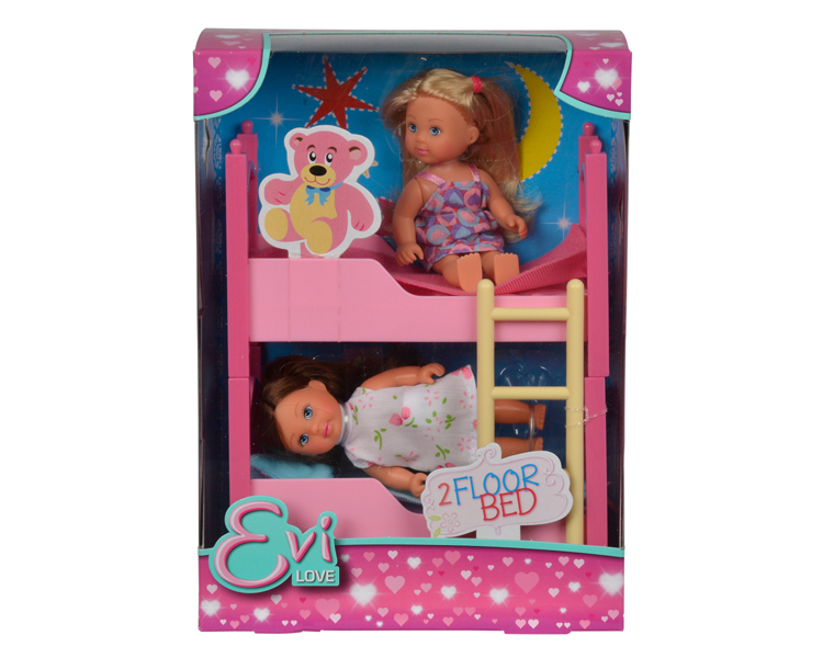 Кукла Еви - Подружки, 2 куклы с кроваткой, 12 см  