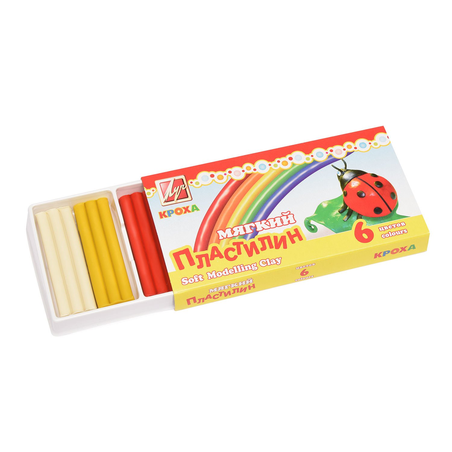 Пластилин мягкий Кроха, 6 цветов, 99 грамм  