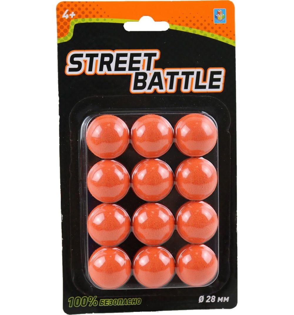 Мягкие шарики 2,8 см для игр оружием Street Battle, 12 шт.  