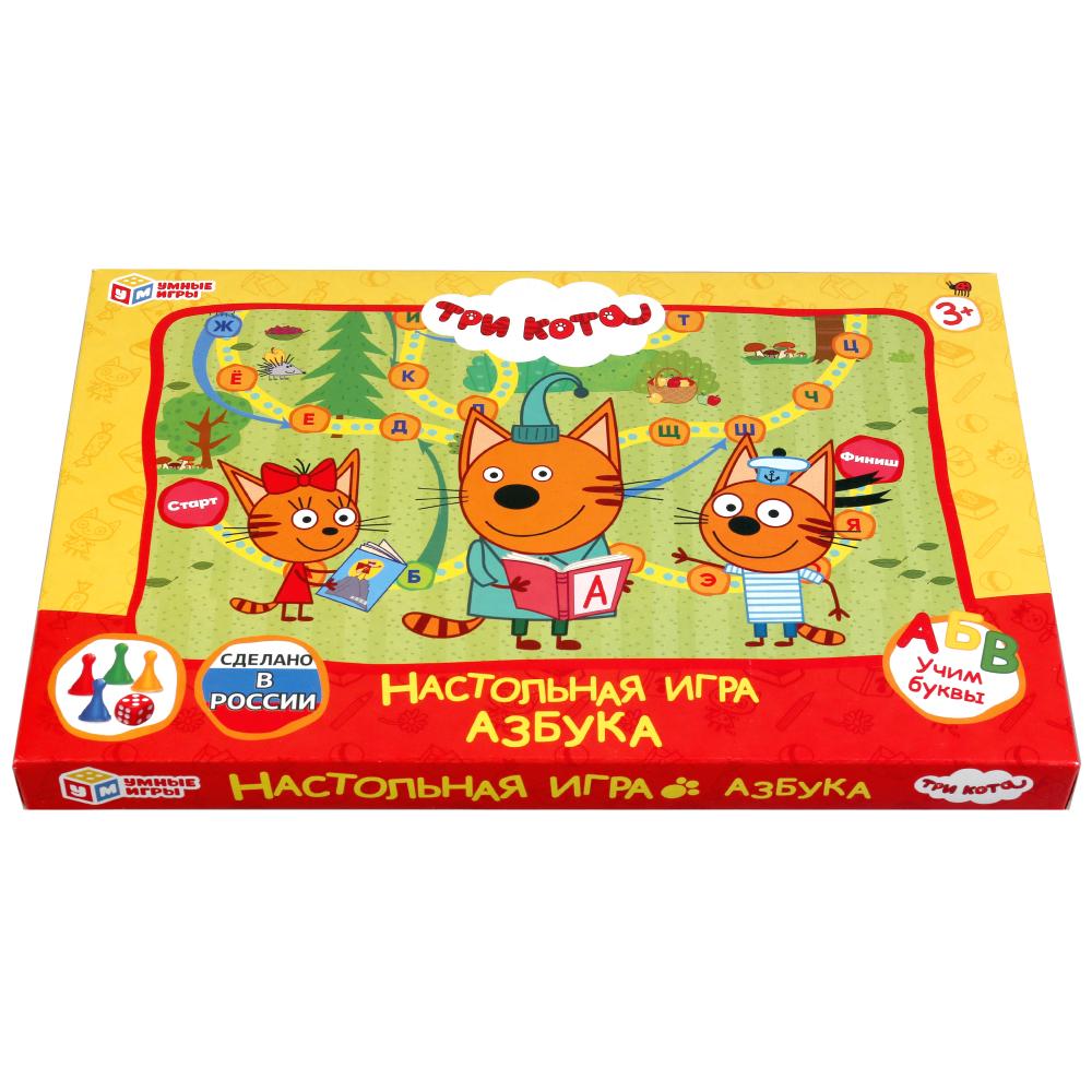 Настольная игра-ходилка - Умные игры - Азбука. Три кота  