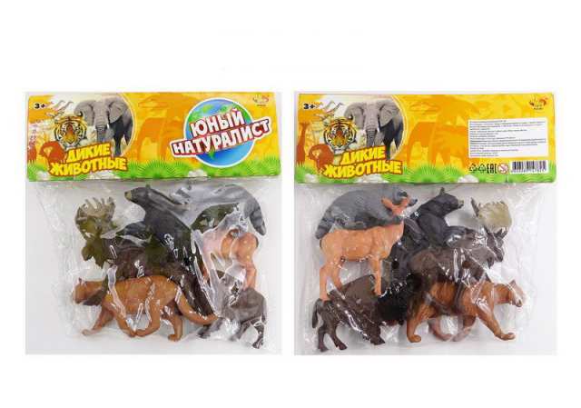 

Игровой набор Юный натуралист - Фигурки диких лесных животных, 6 штук