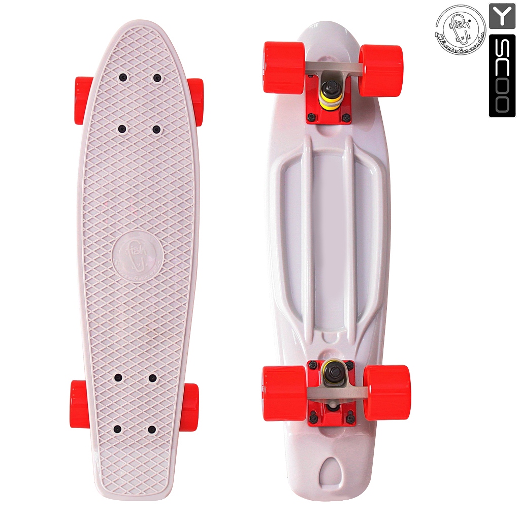 

Скейтборд виниловый Y-Scoo Fishskateboard 22" 401-G с сумкой, серо-красный