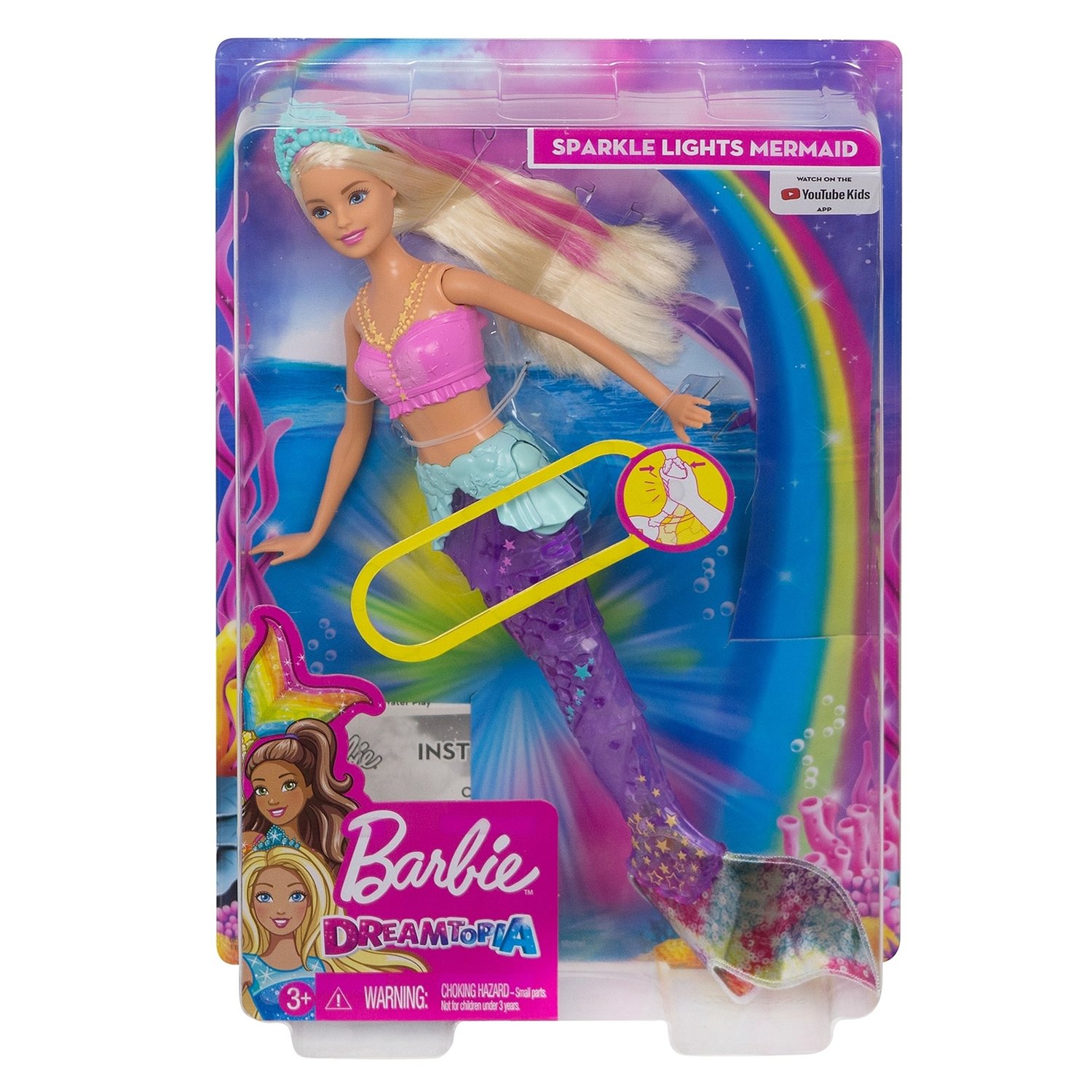 Кукла Barbie® Сверкающая русалочка, хвост светится  