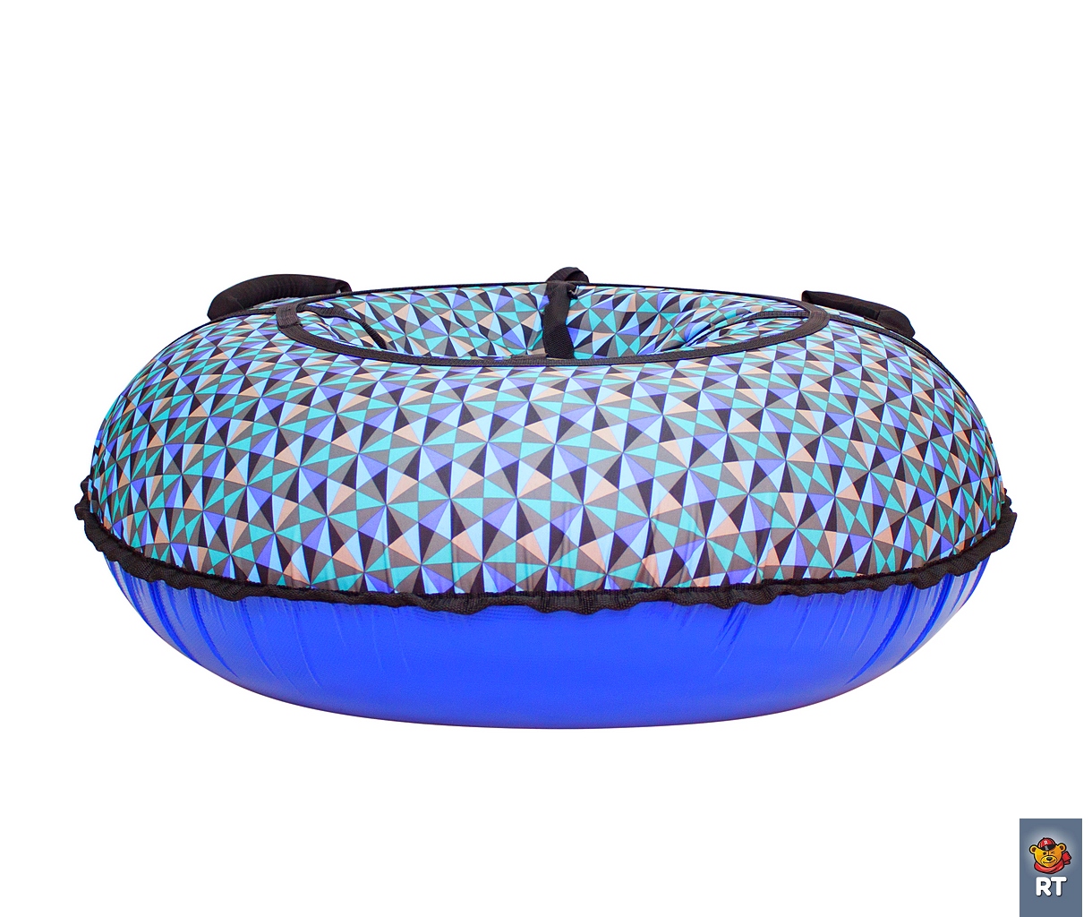 Санки надувные тюбинг дизайн - Разноцветные треугольники, диаметр 105 см.  