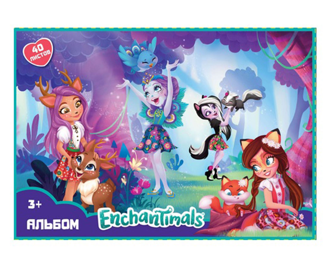 

Альбом для рисования - Enchantimals, 40 листов на спирали