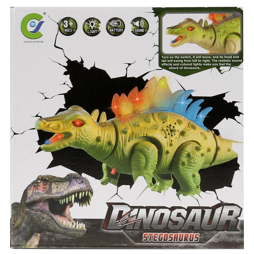 Динозавр с подвижными элементами, свет + звук  
