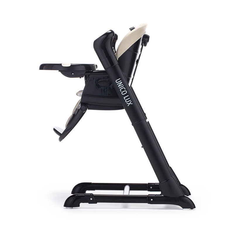 Стульчик для кормления с электронным устройством качения Nuovita Unico lux Nero, Latte, Nero/Латте, Черный  