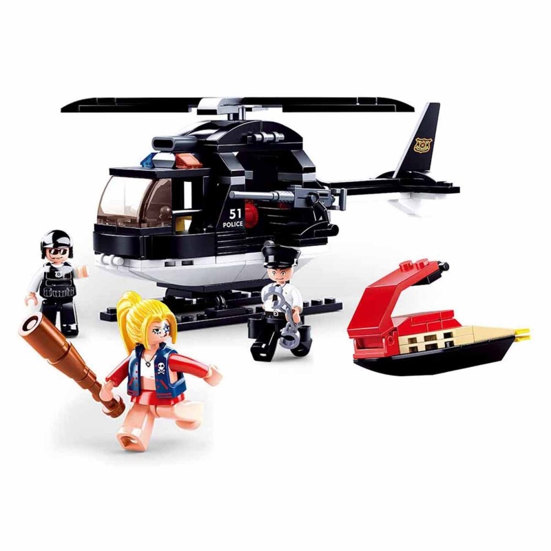 Конструктор – Полиция: Вертолет с фигурками, 221 деталь  