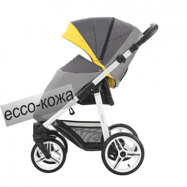 Детская прогулочная коляска Nico, бежево-коричневая, шасси белая/BIA  