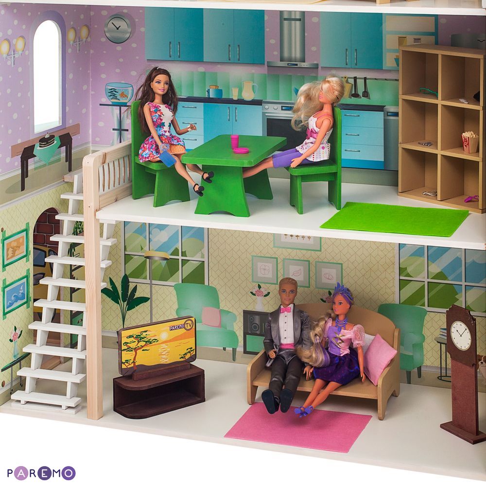 Кукольный дом с мебелью - Жозефина Гранд, 11 предметов  