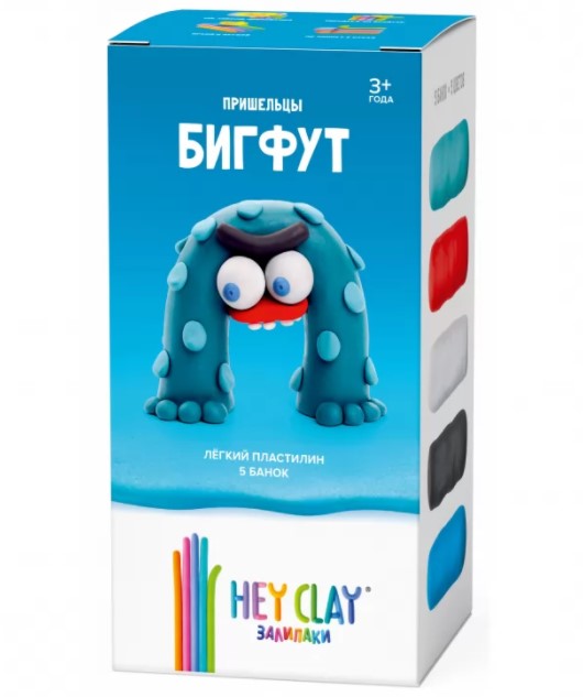 

Легкий пластилин для лепки Залипаки - Бигфут, 5 банок