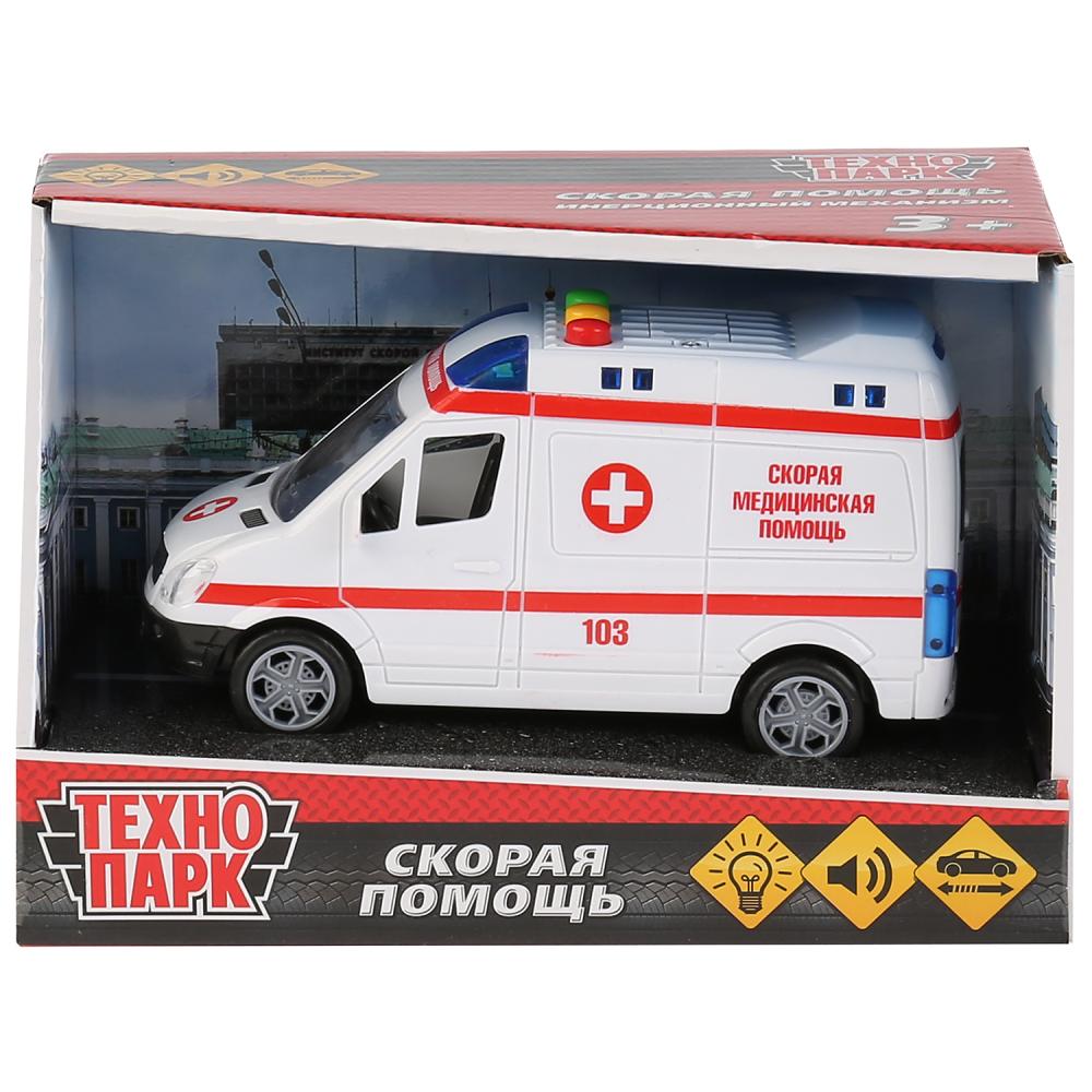 Скорая Помощь микроавтобус, 15,5 см, инерционная, свет-звук  