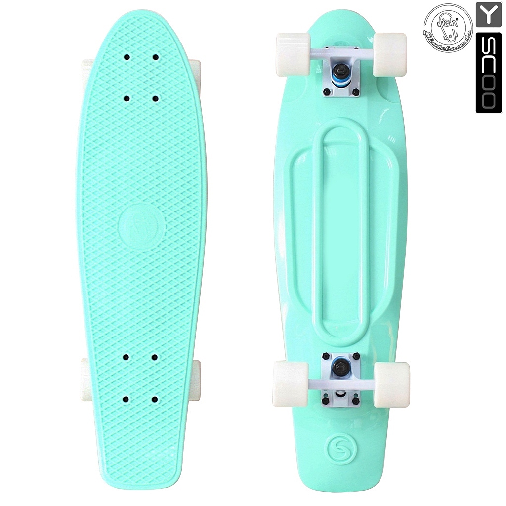 

Скейтборд виниловый Y-Scoo Big Fishskateboard 27" 402-A с сумкой, бирюзовый