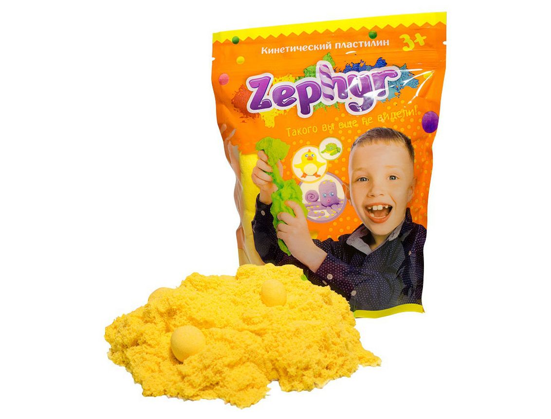 

Кинетический пластилин Zephyr жёлтый, 0,3 кг.