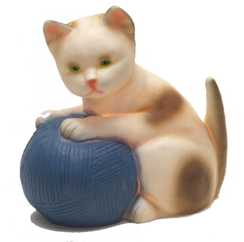 

Ночник Котенок с голубым клубком, 22 см