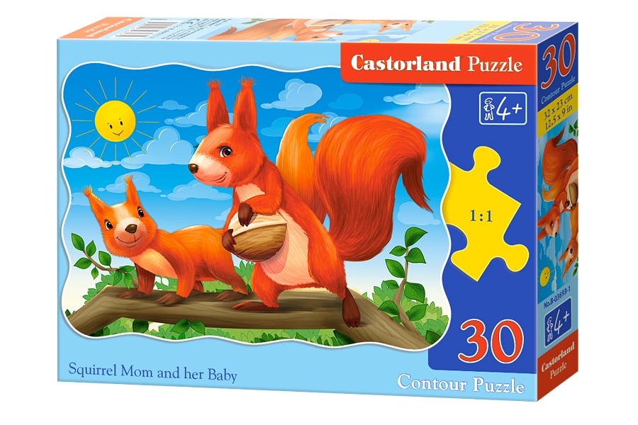 

Пазлы Castorland - Белка и бельчонок, 30 элементов
