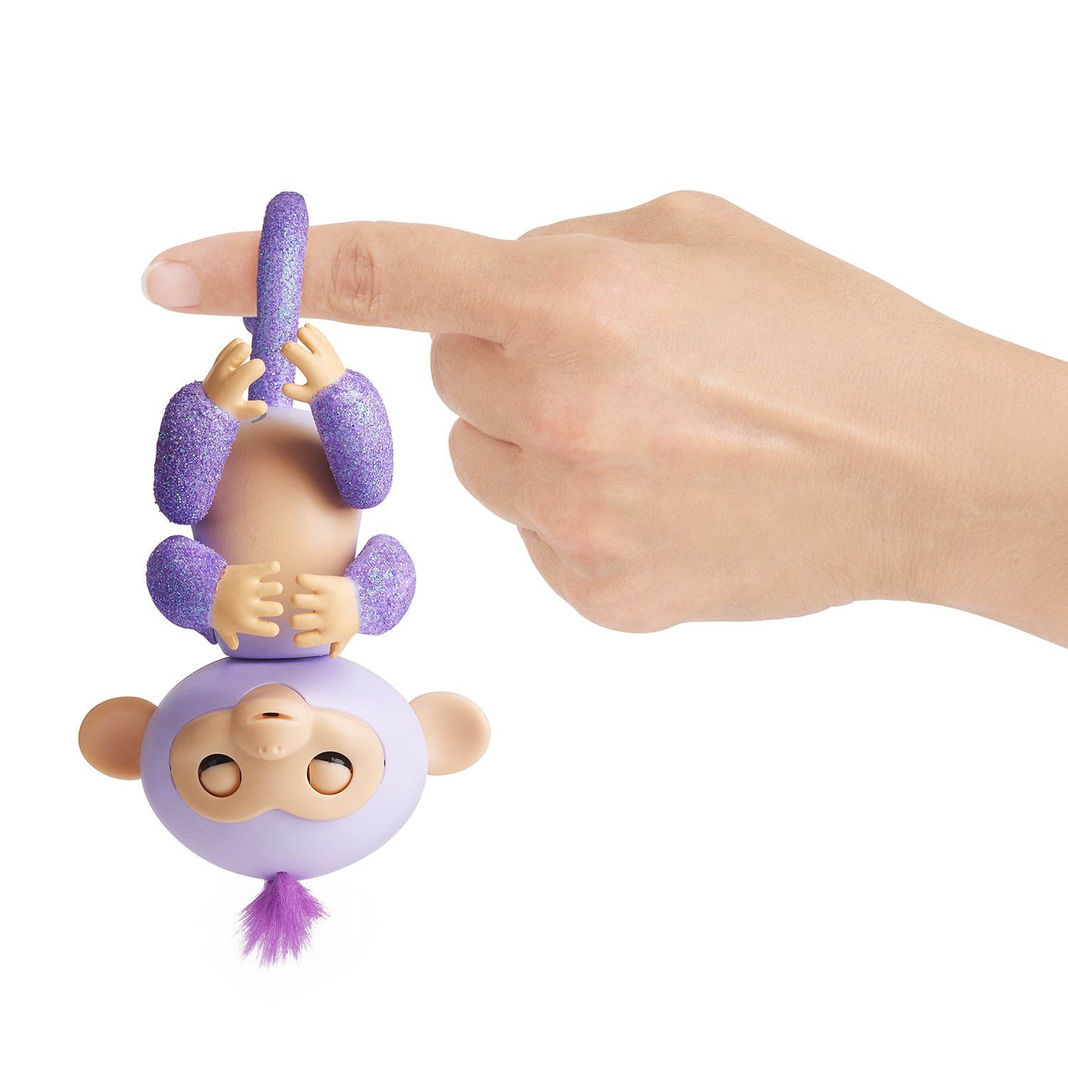 Интерактивная обезьянка Fingerlings – Кики, светло-пурпурная, 12 см, звук  