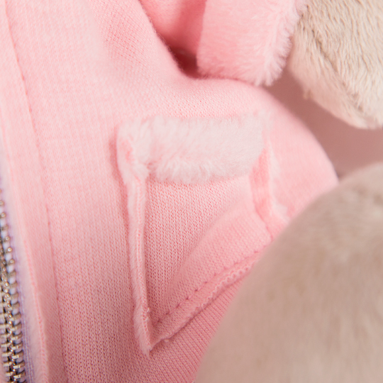 Мягкая игрушка – Зайка Ми в розовой меховой курточке, малая, 18 см  