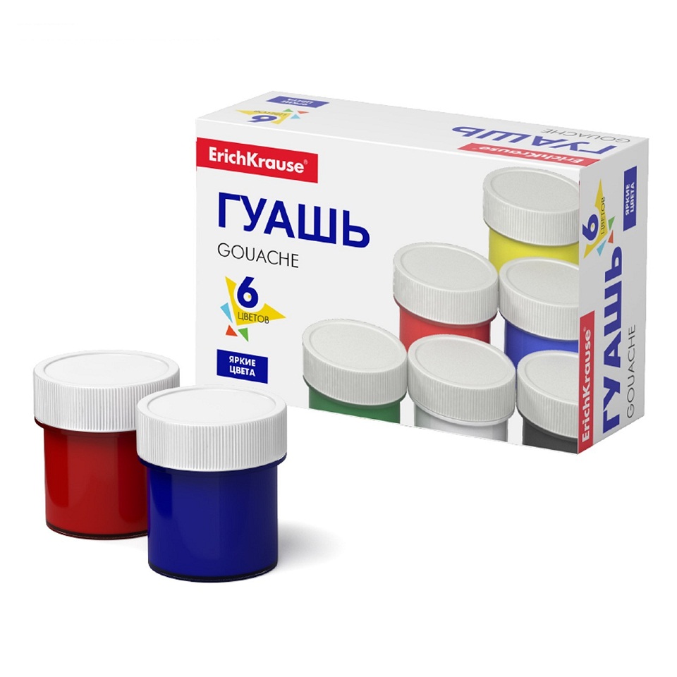 

Гуашь ErichKrause® – Basic, 6 цветов по 17 мл