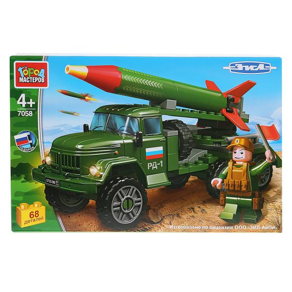 

Конструктор из серии Армия - ЗИЛ-131 с ракетой, с фигуркой, 68 деталей