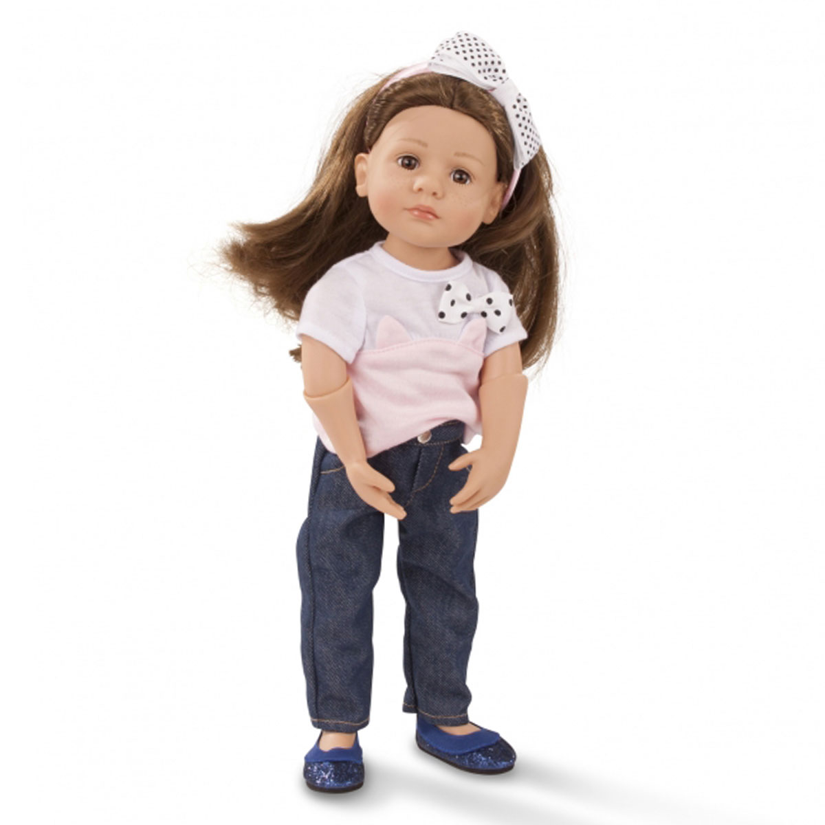 Набор одежды Джинсы, футболка, обруч для куклы 36 см  