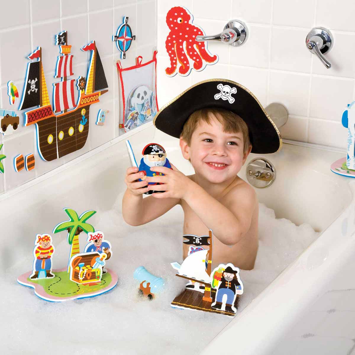 Большой набор для ванны – Пираты, 37 деталей  
