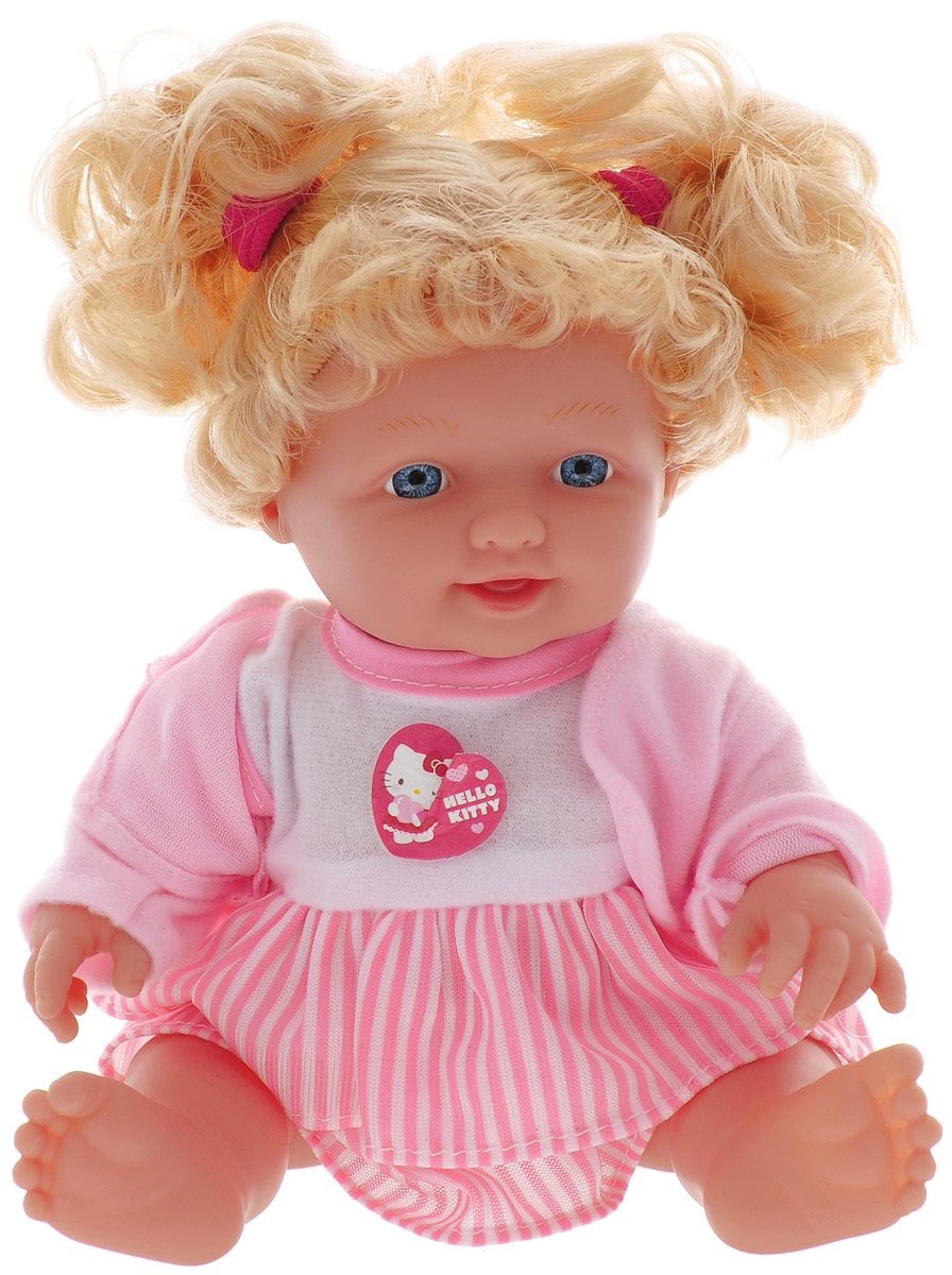 Интерактивная кукла в шубке Hello Kitty, 24 см, твердое тело, розовая одежда  