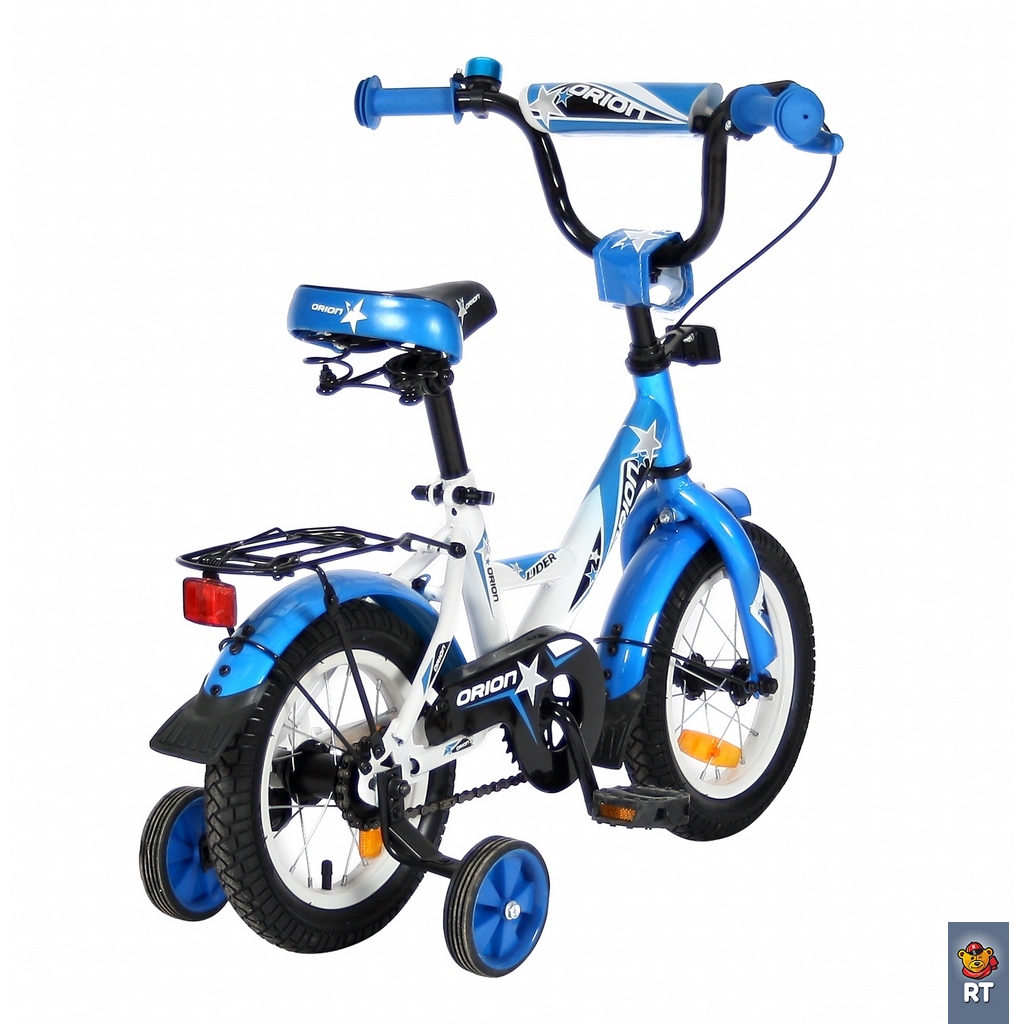 Двухколесный велосипед Lider Orion диаметр колес 12 дюймов, белый/синий  