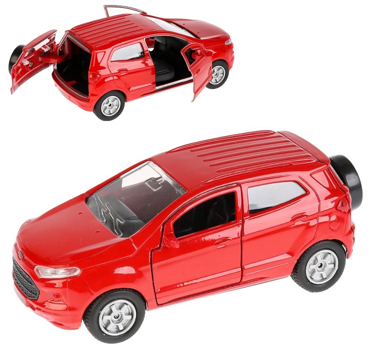 

Модель Ford Ecosport красный, 12 см, открываются двери, инерционный -WB)