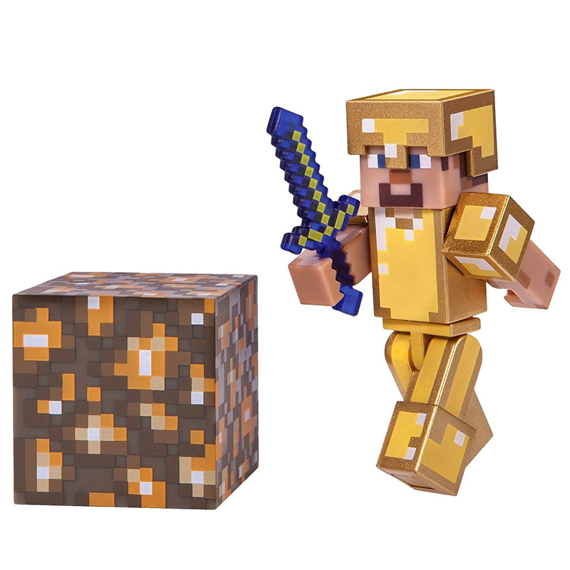 Фигурка из серии Minecraft – Steve in Gold Armor, 8 см.  