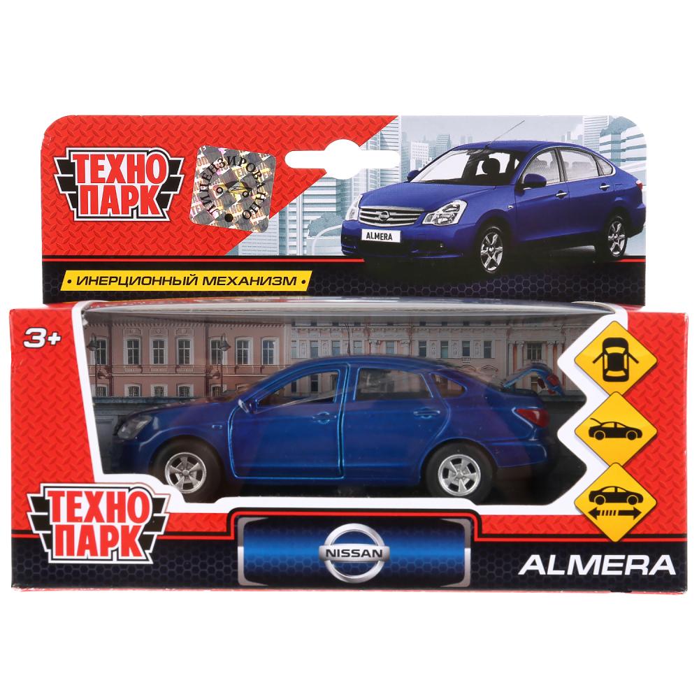 Модель Nissan Almera, 12 см, открываются двери, инерционная, синяя -WB) 