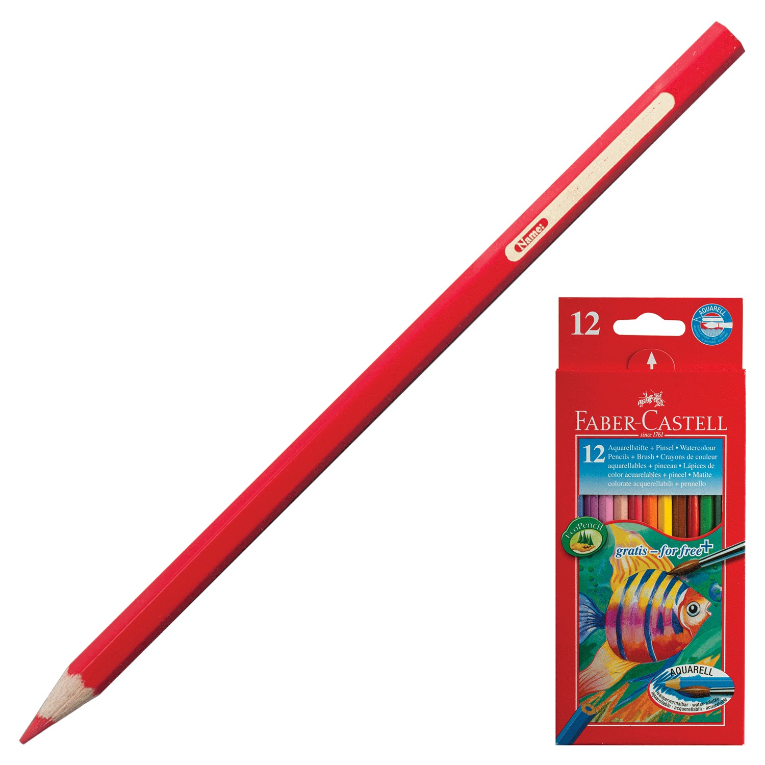 Акварельные карандаши Colour Pencils с кисточкой, 12 цветов  