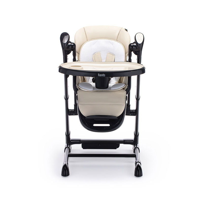 Стульчик для кормления с электронным устройством качения Nuovita Unico lux Nero, Latte, Nero/Латте, Черный  