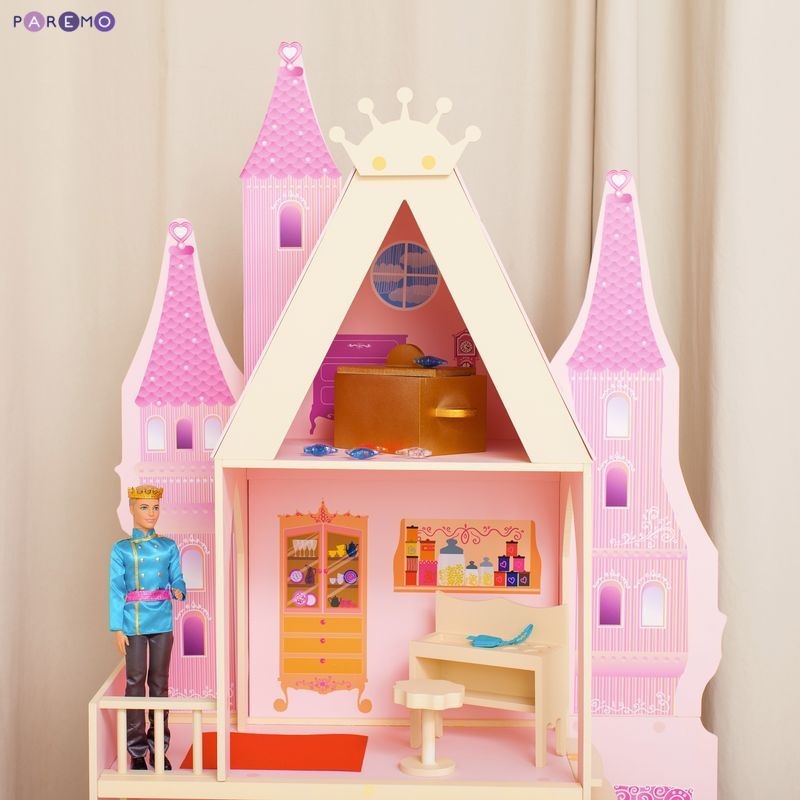 Кукольный дворец - Розовый сапфир, с 16 предметами мебели и текстилем  