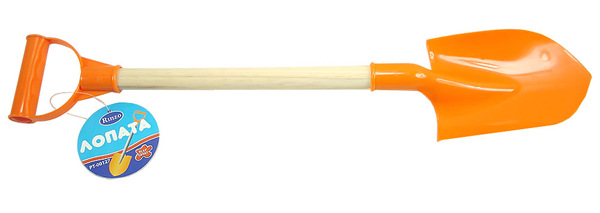 Лопатка пластмассовая с деревянной ручкой, 68 см.  