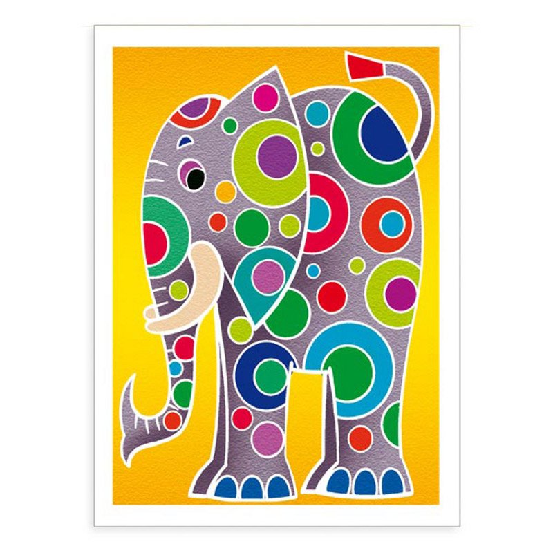 Акварельная раскраска - Слоны, мини  