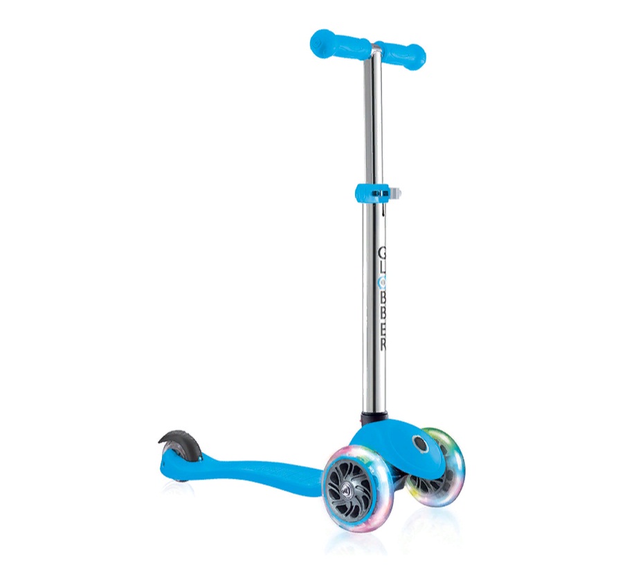 

Самокат Globber Primo Lights со светящимися колесами, голубой