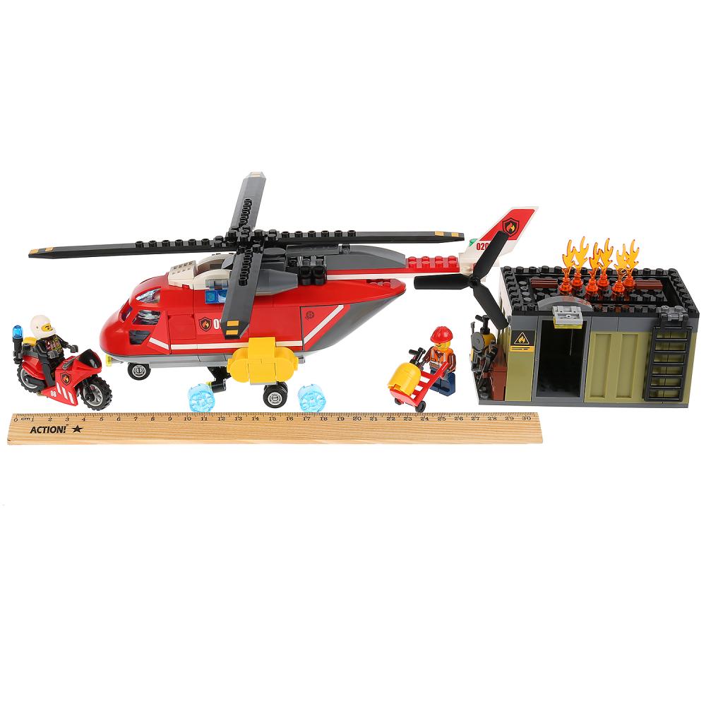 Конструктор - Пожарный вертолет, с фигурками, 305 деталей  